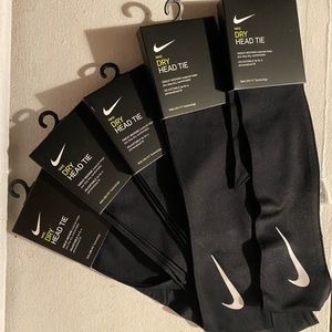 Nike Dry Black Head Tie/Adjustable Tie 5 pcs